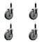Service Caster 5'' Gray Poly Wheel Swivel 1'' Expanding Stem Caster Set, 4PK SCC-EX20S514-PPUB-1-4 - alternate 1